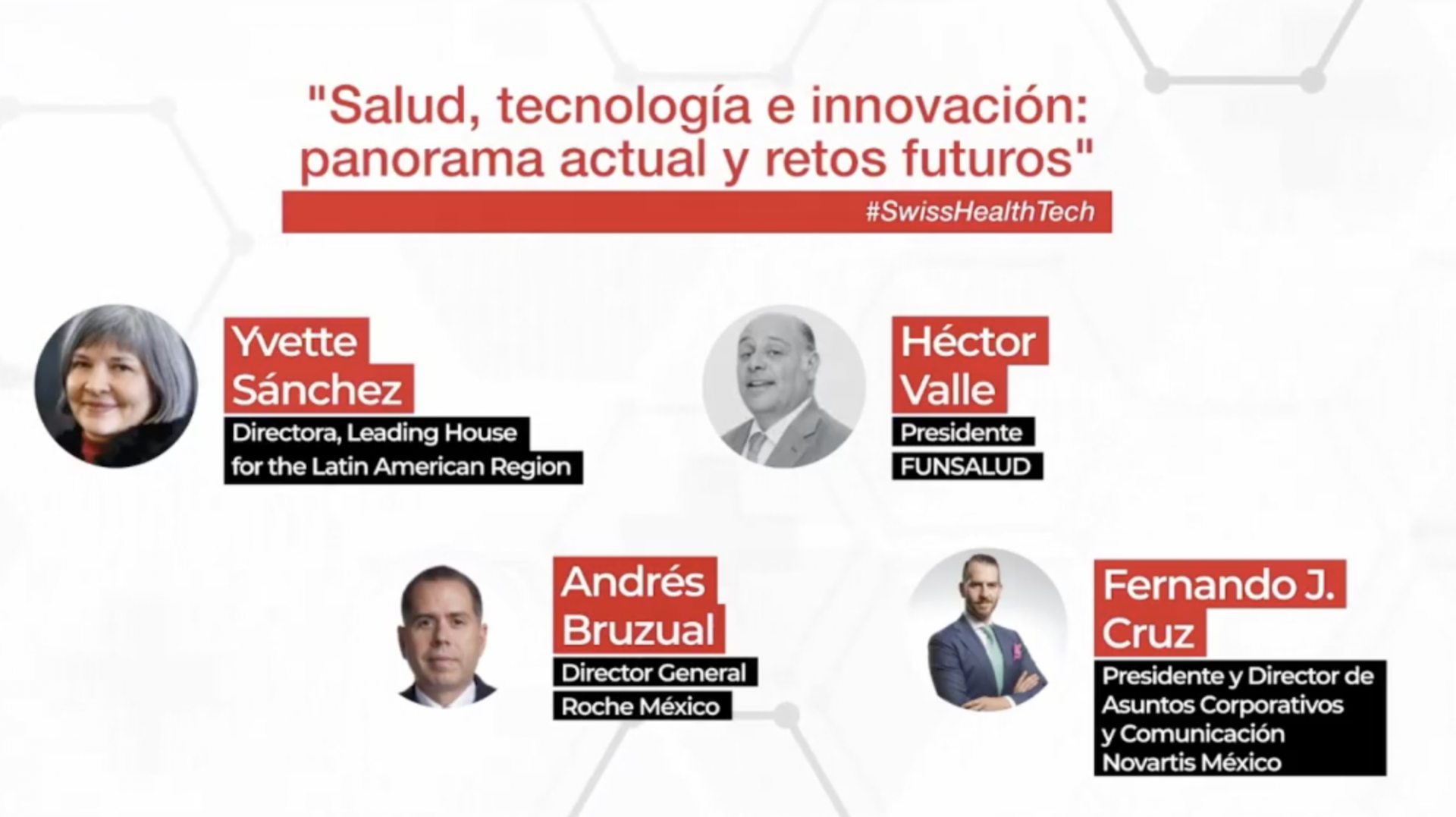 Panel virtual “Salud, tecnología e innovación: panorama actual y retos futuros”
