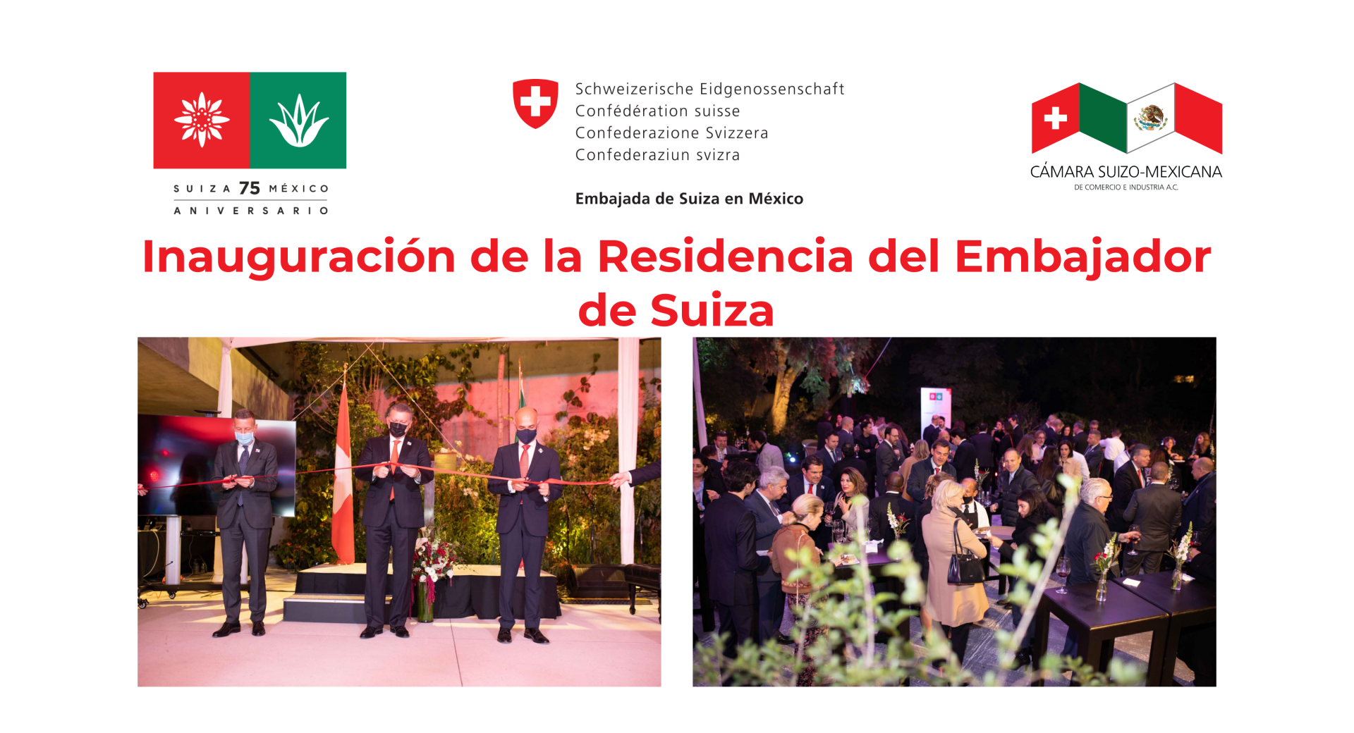 Inauguración de la Residencia del Embajador de Suiza