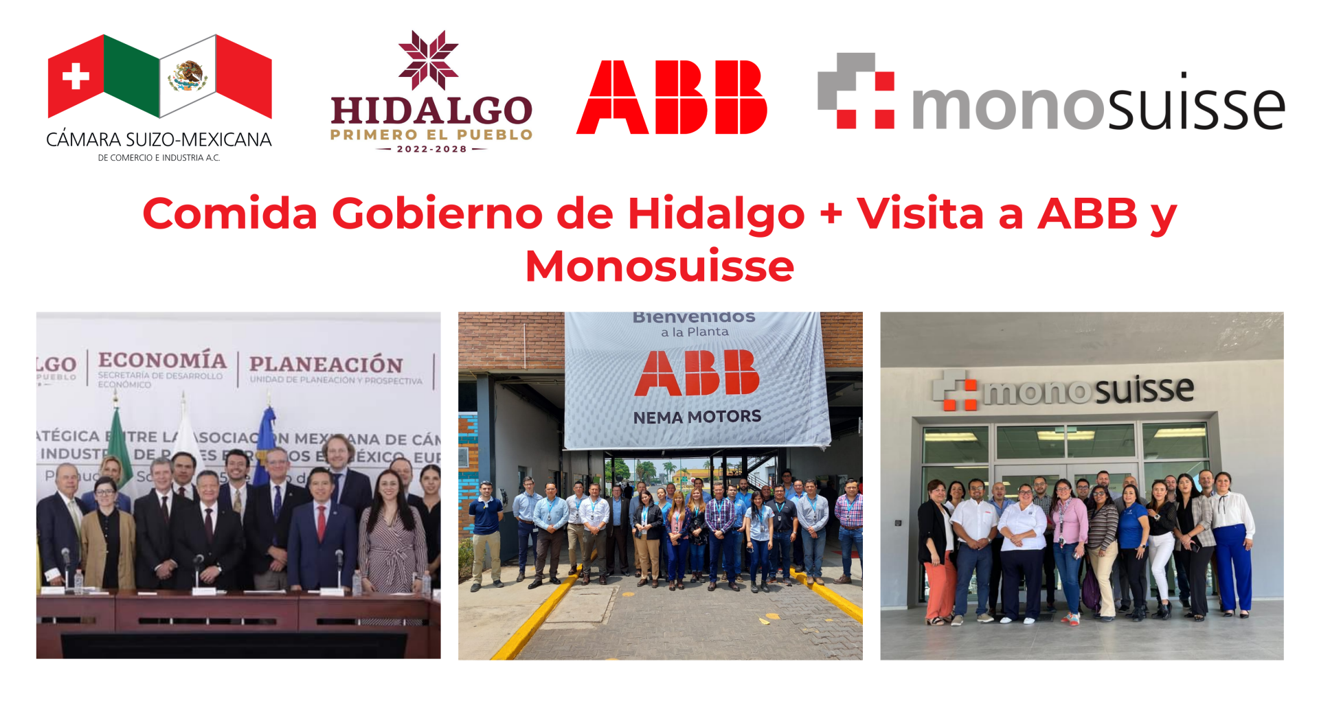 Comida Gobierno de Hidalgo + Visita a ABB y Monosuisse